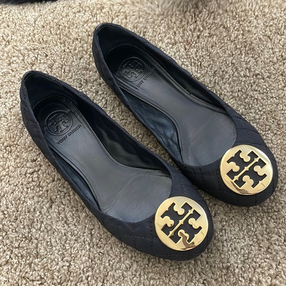 Tory Burch quilted nylon ballet flats